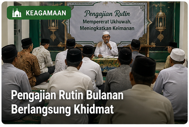 Pengajian Rutin Bulanan Berlangsung Khidmat